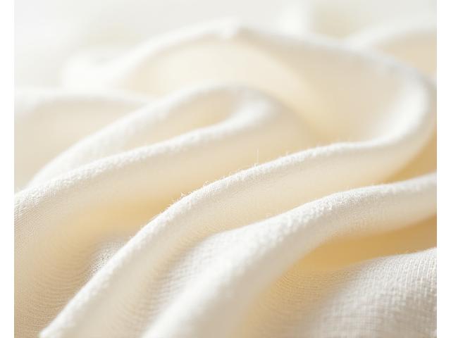 Close-up of a soft, natural linen fabric, highlighting its texture.